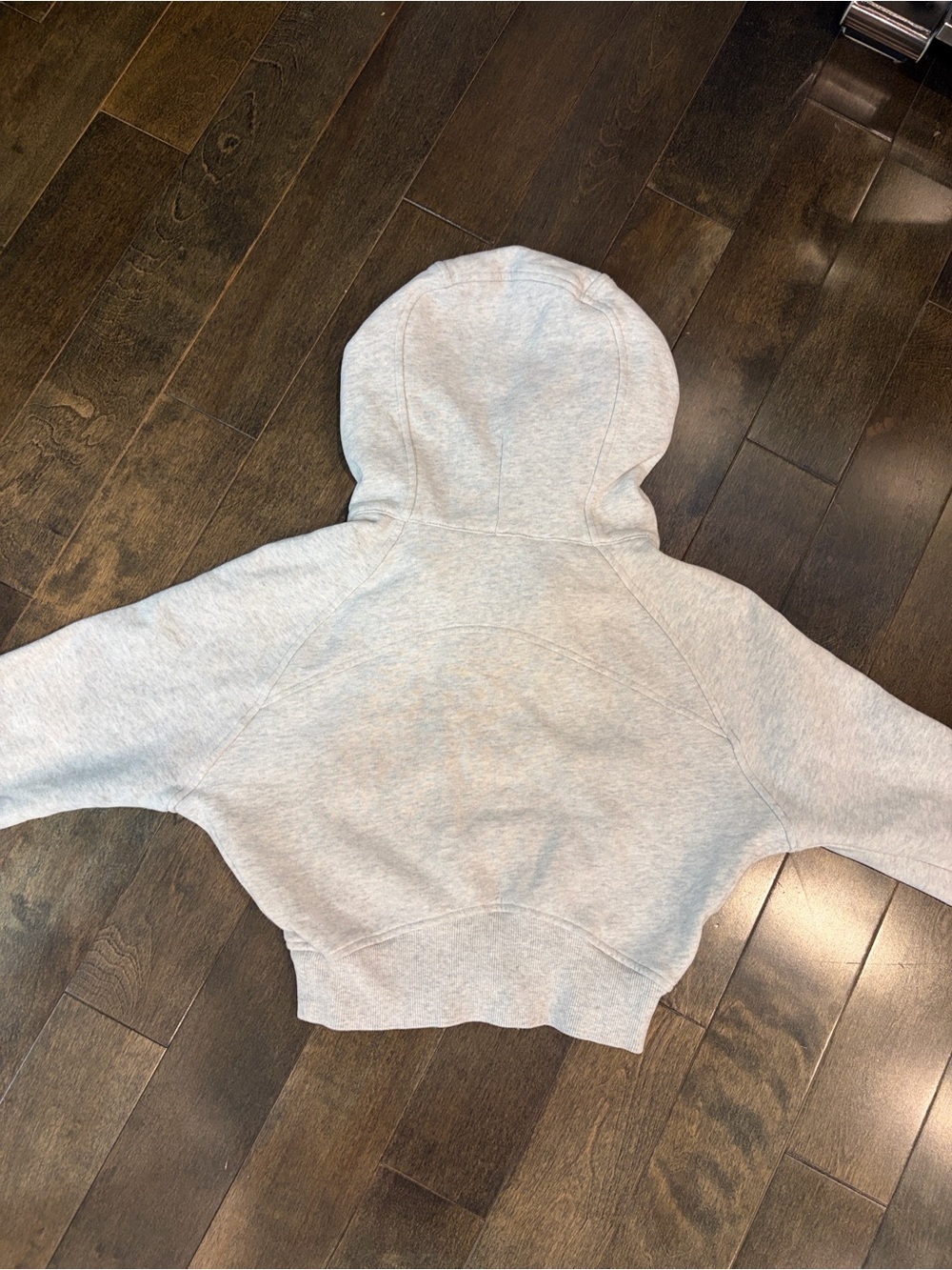 Lululemon Cropped Zip Hoodie in Light Gray - Women's Active Top - Picture 10 of 13